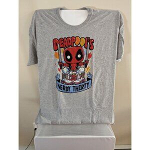 Deadpools Nerdy Thirty Marvel Pop! Tee 3XL Gray Cotton/Poly Blend Comic Fan Shir